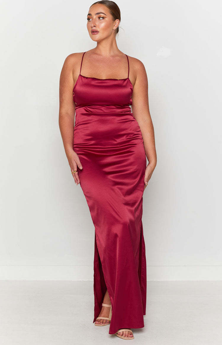 Manhattan Slip Formal Dress Wine-Vavasi.All Rights Reserved.