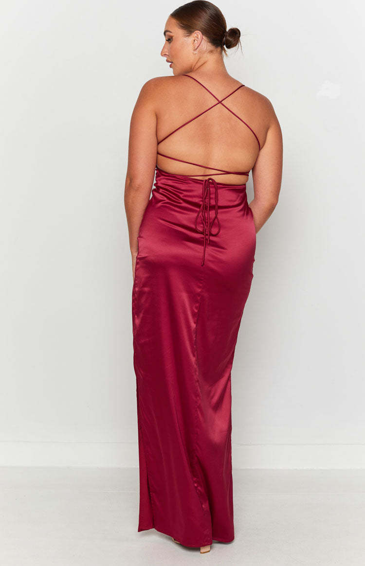 Manhattan Slip Formal Dress Wine-Vavasi.All Rights Reserved.