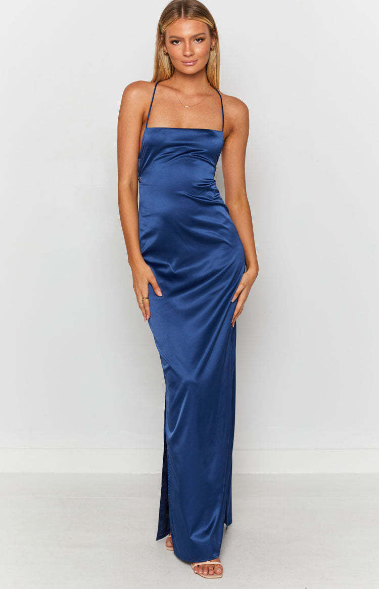 Manhattan Slip Formal Dress Navy-Vavasi.All Rights Reserved.
