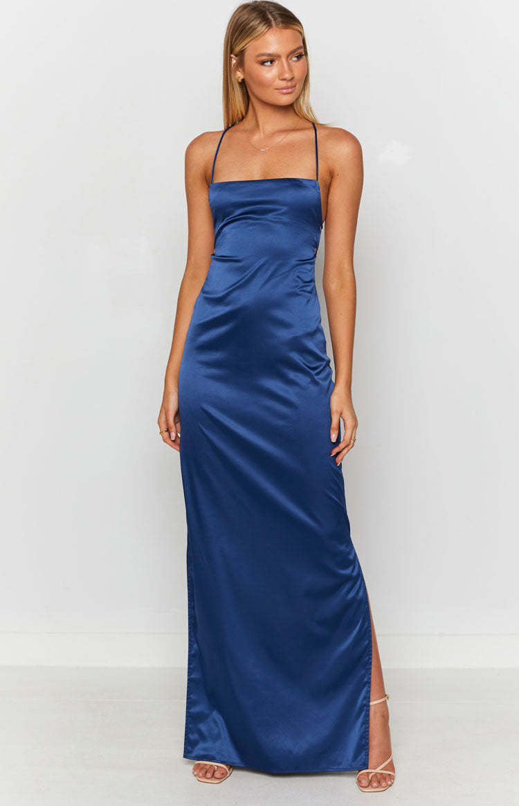 Manhattan Slip Formal Dress Navy-Vavasi.All Rights Reserved.