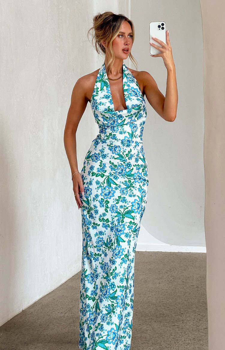 Marcella Blue Floral Formal Maxi Dress-Vavasi.All Rights Reserved.