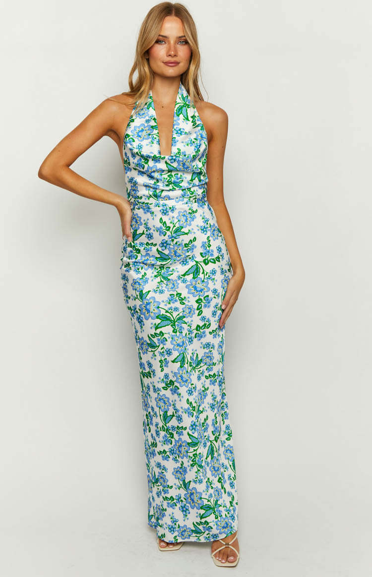 Marcella Blue Floral Formal Maxi Dress-Vavasi.All Rights Reserved.