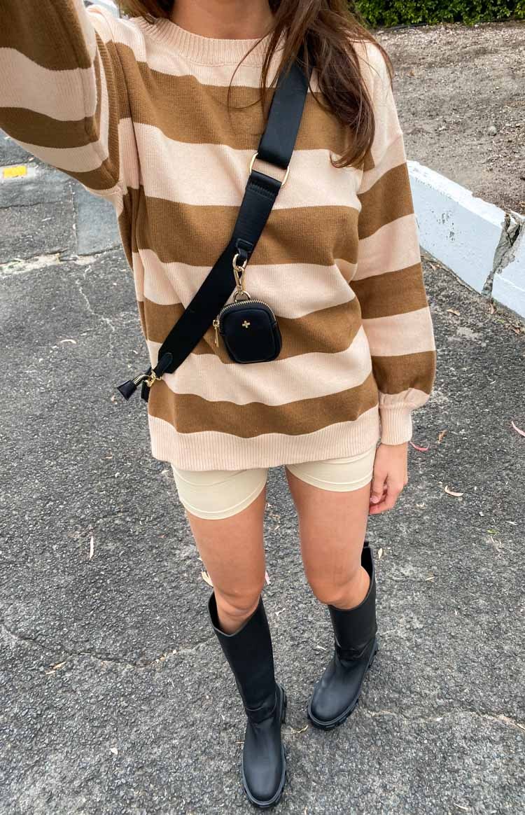 Marg Tan Stripe Jumper-Vavasi.All Rights Reserved.