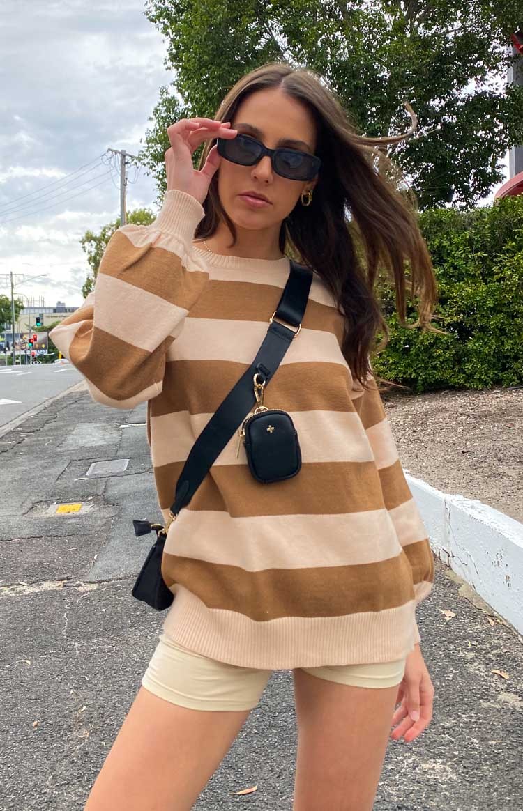 Marg Tan Stripe Jumper-Vavasi.All Rights Reserved.