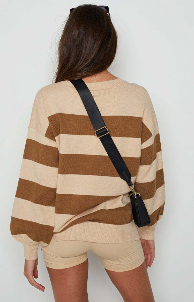 Marg Tan Stripe Jumper-Vavasi.All Rights Reserved.