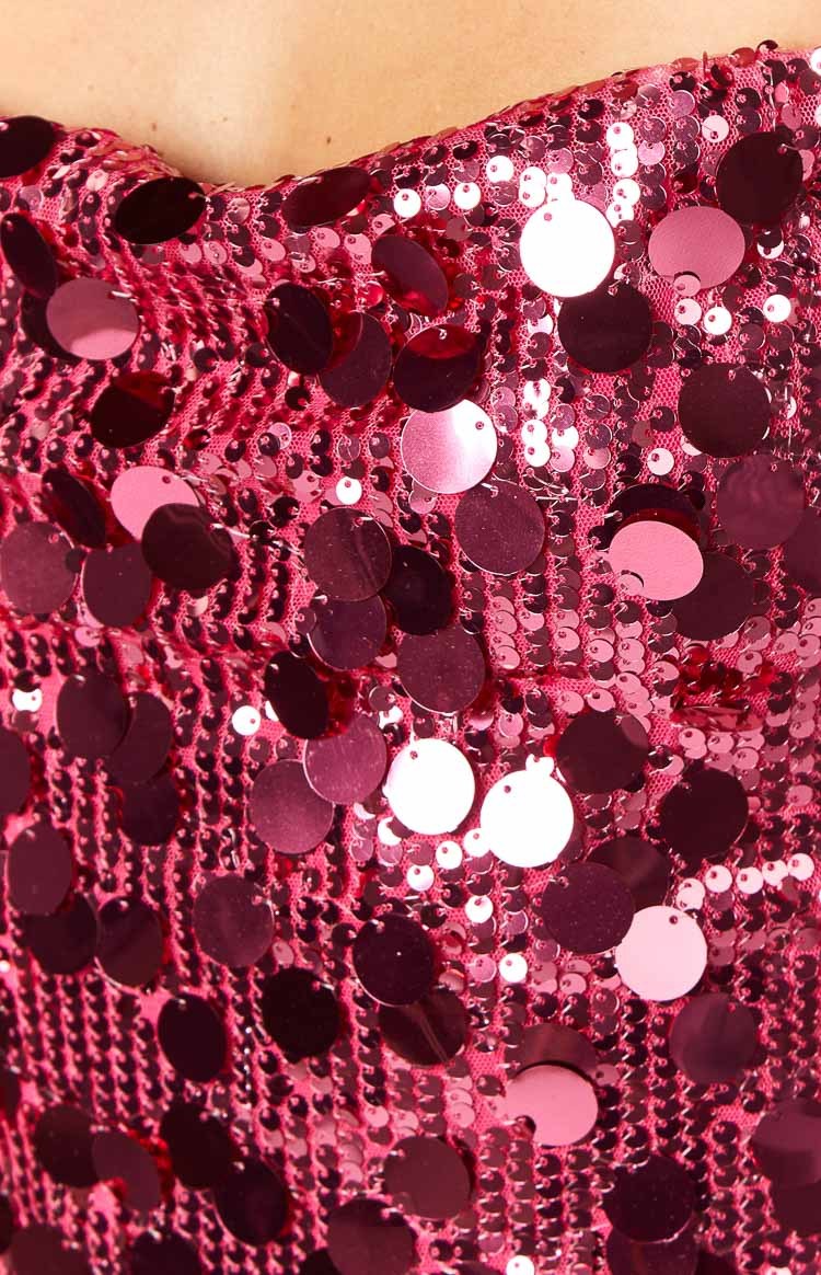 Marienne Pink Sequin Long Sleeve Mini Dress-Vavasi.All Rights Reserved.