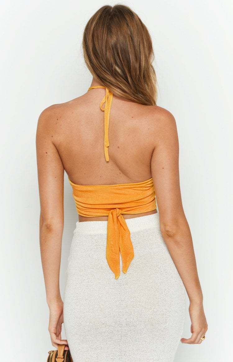 Marleigh Yellow Ring Halter Top-Vavasi.All Rights Reserved.