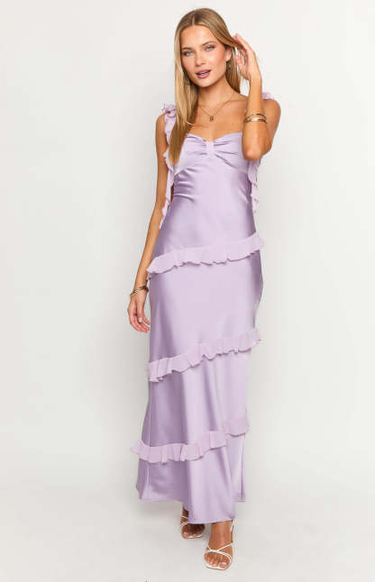 Marmalade Purple Ruffle Maxi Dress-Vavasi.All Rights Reserved.