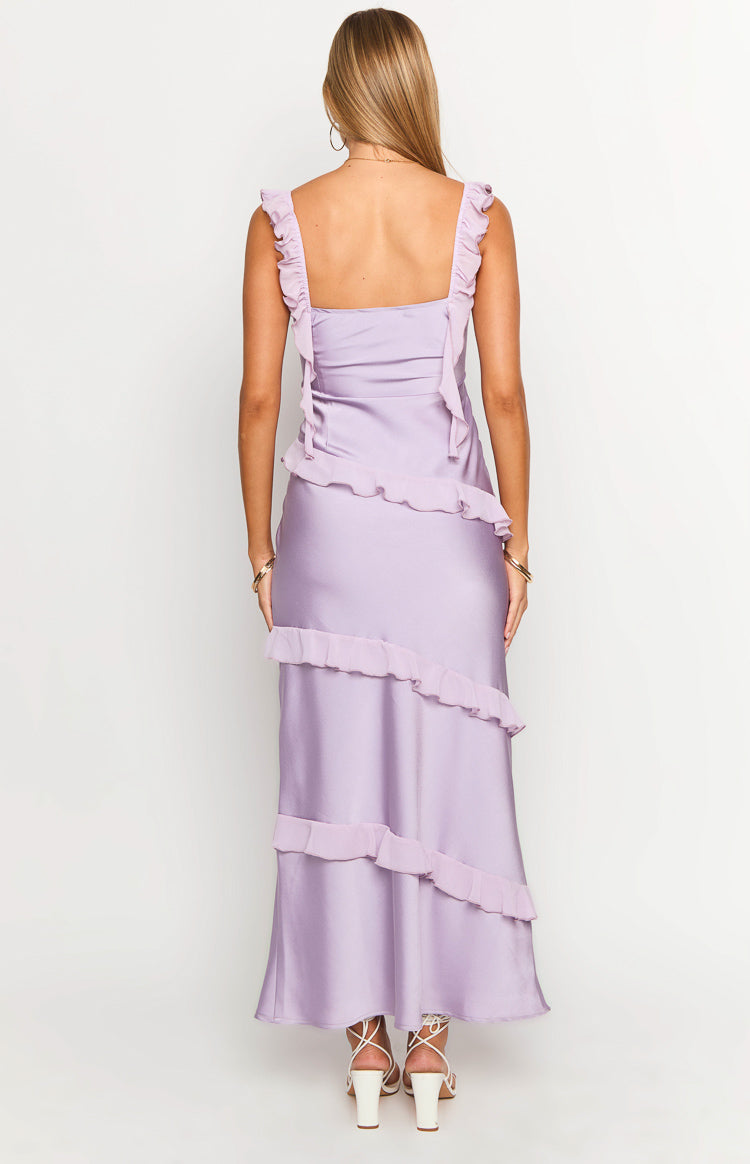 Marmalade Purple Ruffle Maxi Dress-Vavasi.All Rights Reserved.