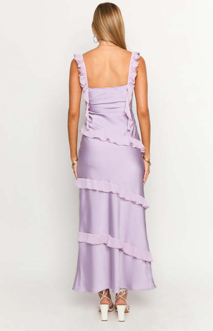 Marmalade Purple Ruffle Maxi Dress-Vavasi.All Rights Reserved.