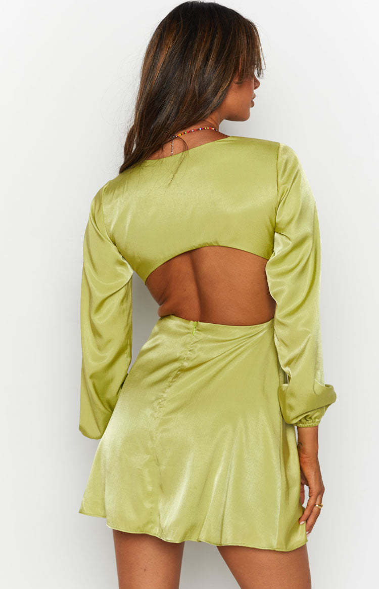 Mars Twist Mini Dress Green-Vavasi.All Rights Reserved.