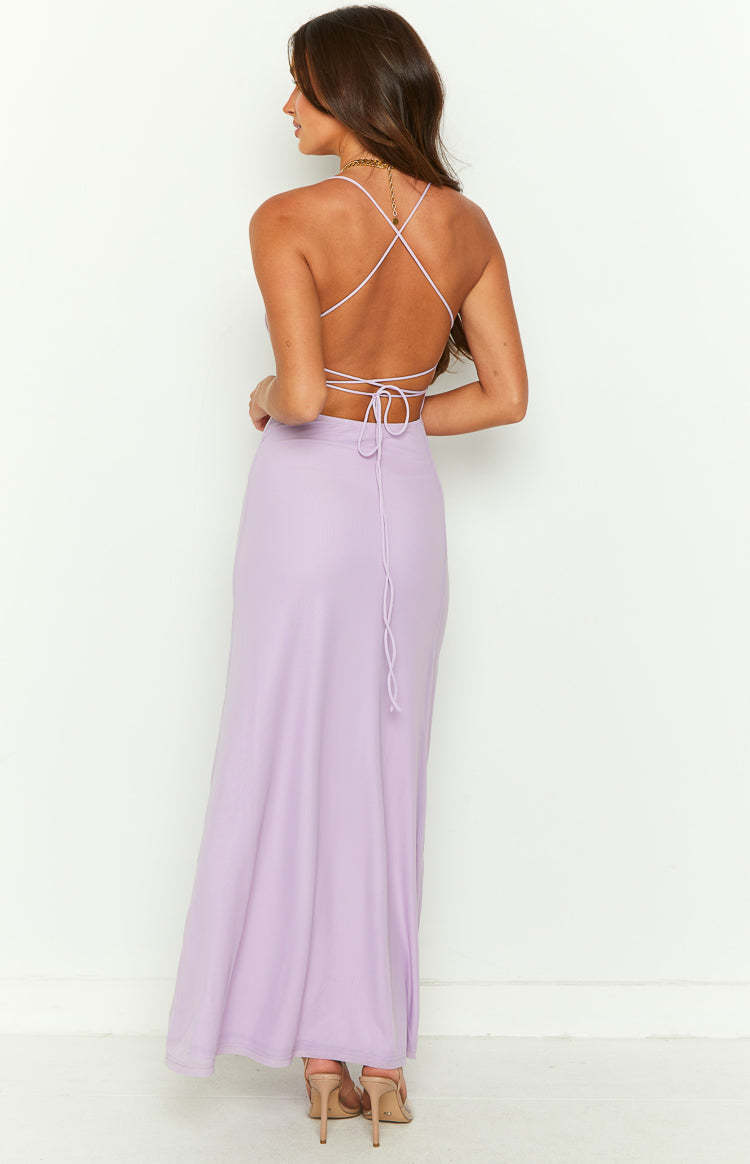 Masie Lilac Mesh Maxi Dress-Vavasi.All Rights Reserved.