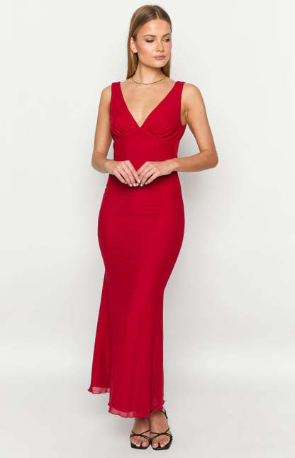 Matisse Red Maxi Dress-Vavasi.All Rights Reserved.