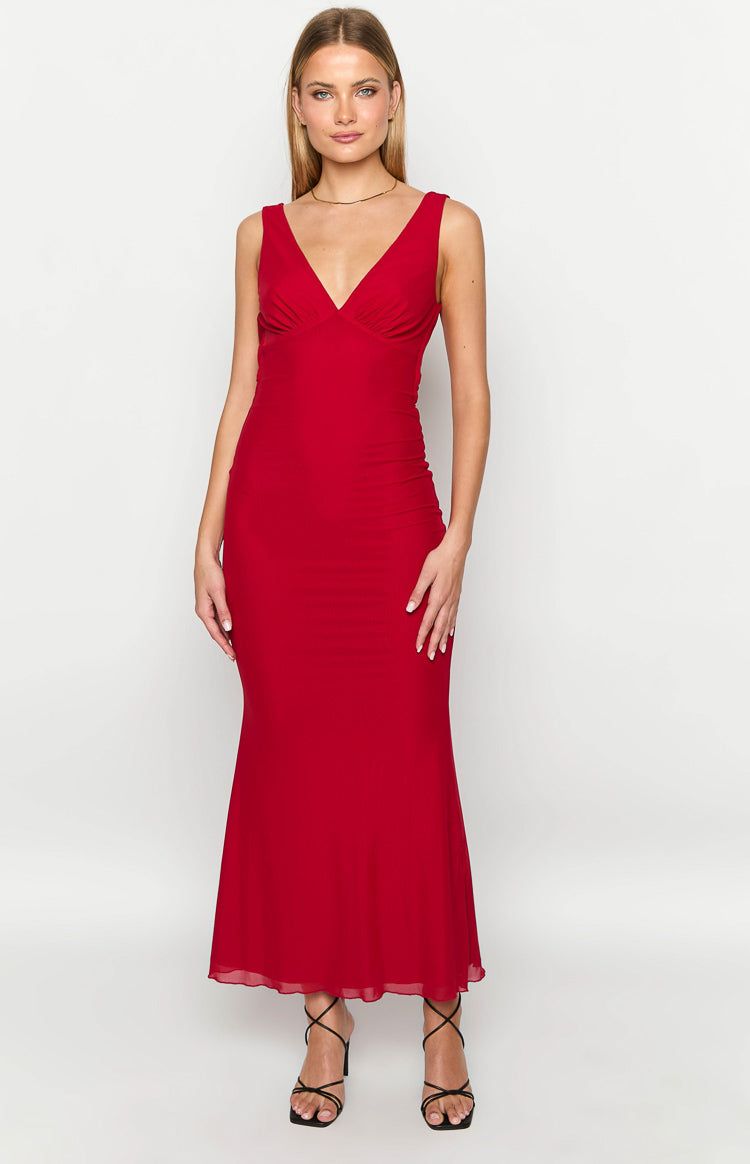 Matisse Red Maxi Dress-Vavasi.All Rights Reserved.