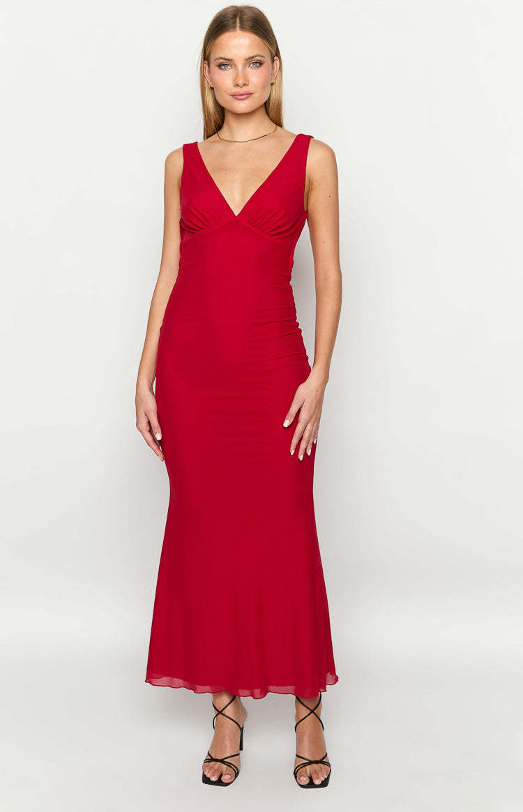 Matisse Red Maxi Dress-Vavasi.All Rights Reserved.