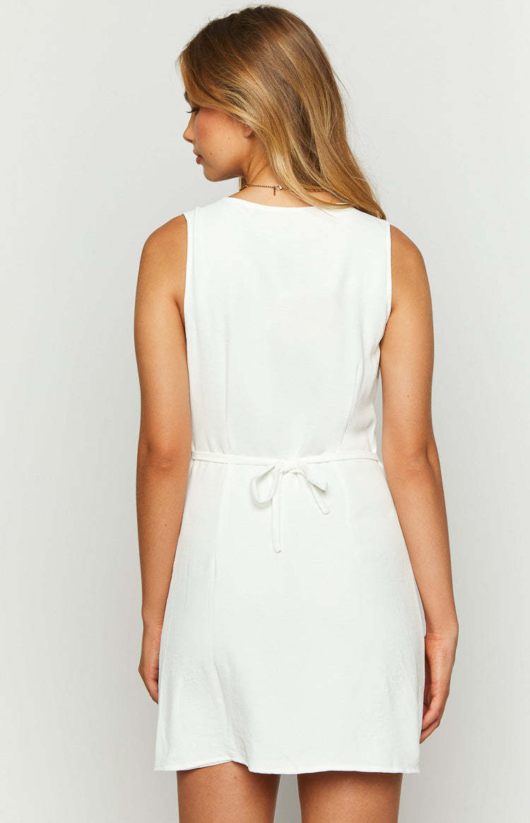 Maurice White Button Up Mini Dress-Vavasi.All Rights Reserved.