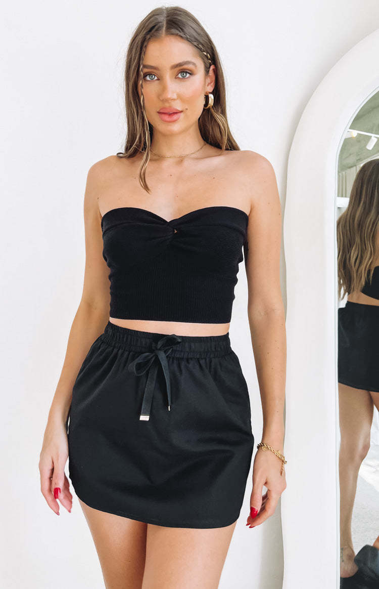Maven Black Mini Skirt-Vavasi.All Rights Reserved.