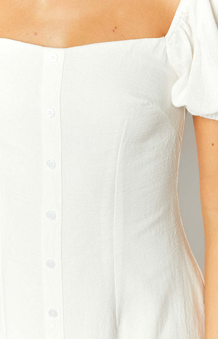 Maysen White Cap Sleeve Mini Dress-Vavasi.All Rights Reserved.