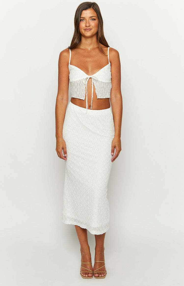 McKay White Midi Skirt-Vavasi.All Rights Reserved.