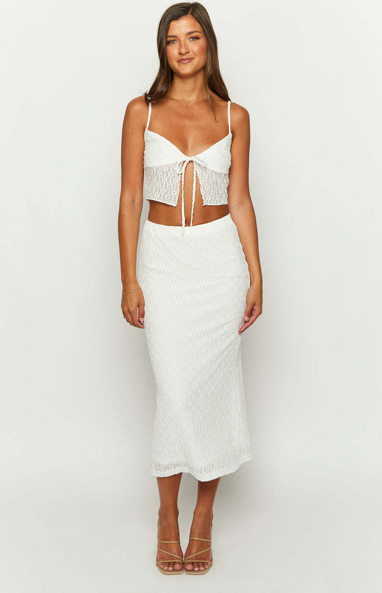 McKay White Midi Skirt-Vavasi.All Rights Reserved.
