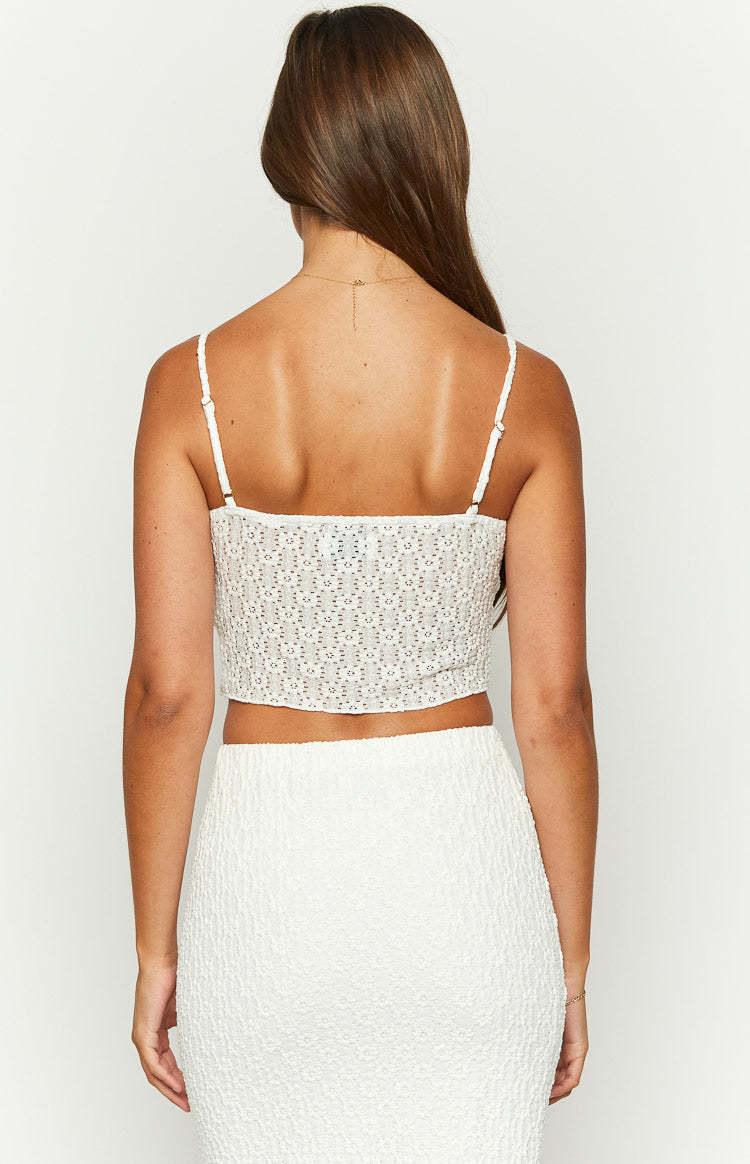 McKay White Tie Up Crop Top-Vavasi.All Rights Reserved.