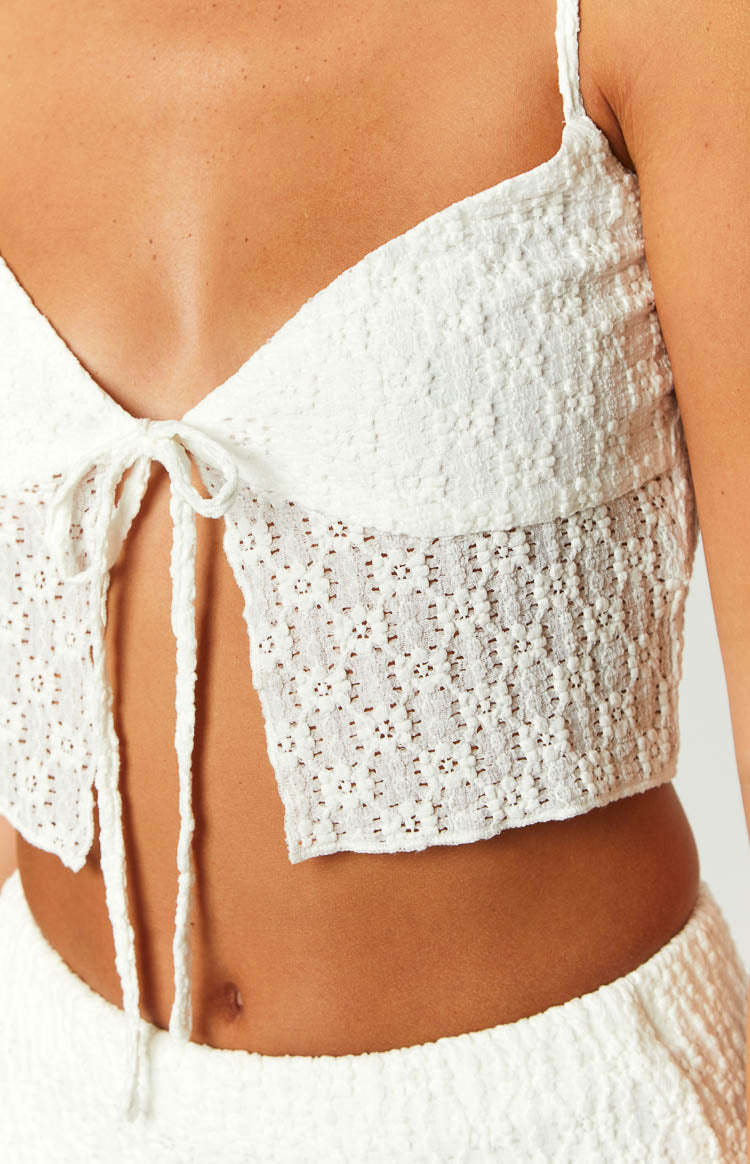 McKay White Tie Up Crop Top-Vavasi.All Rights Reserved.