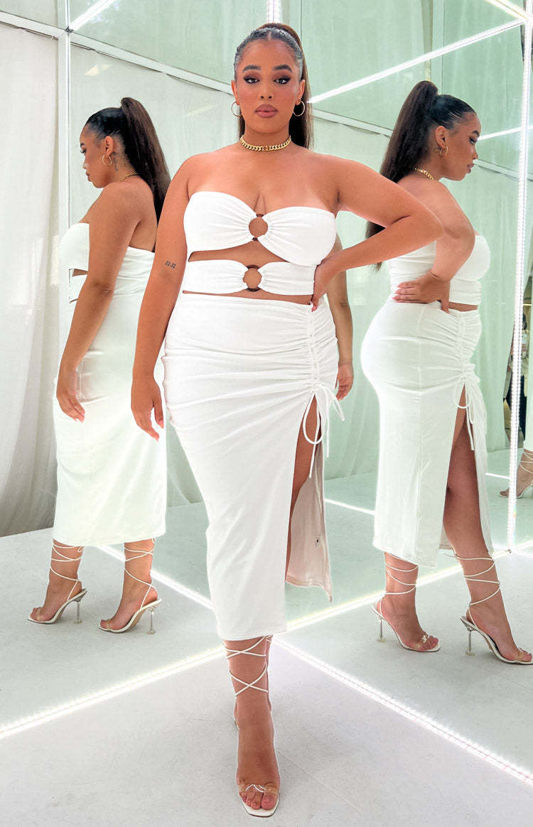 Melody Midi Dress White-Vavasi.All Rights Reserved.