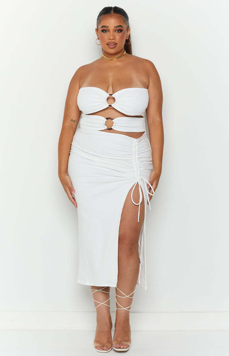 Melody Midi Dress White-Vavasi.All Rights Reserved.