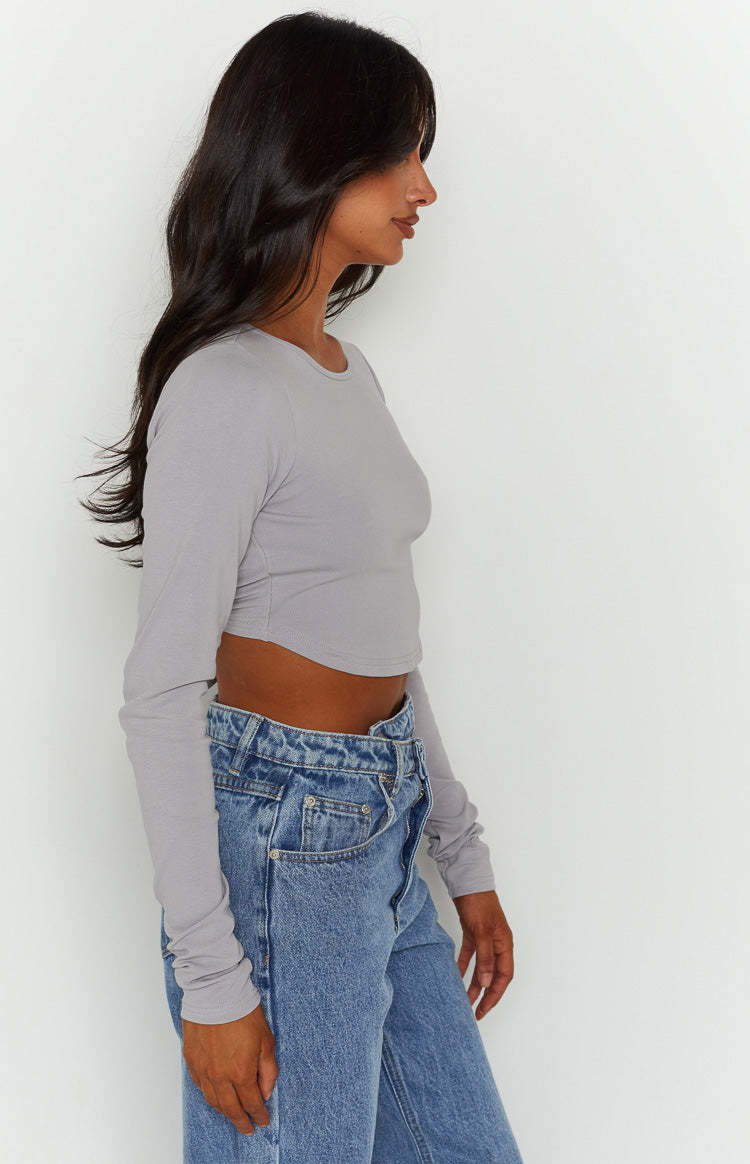 Milja Grey Open Back Top-Vavasi.All Rights Reserved.