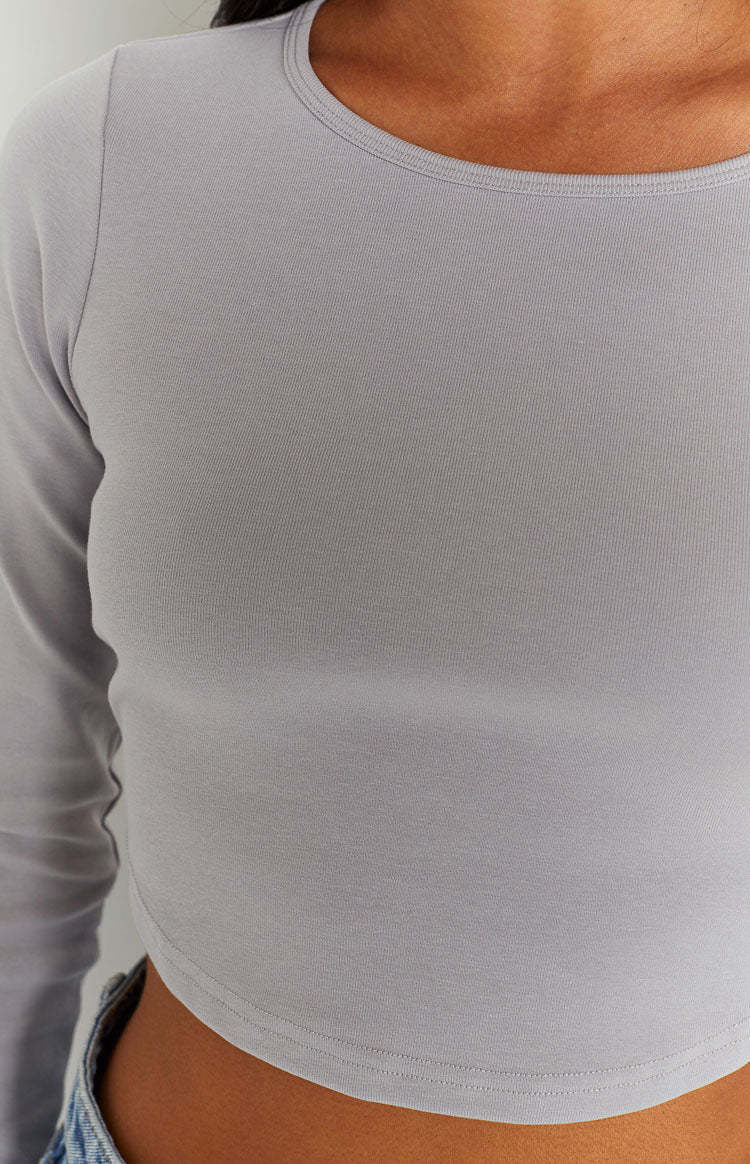 Milja Grey Open Back Top-Vavasi.All Rights Reserved.