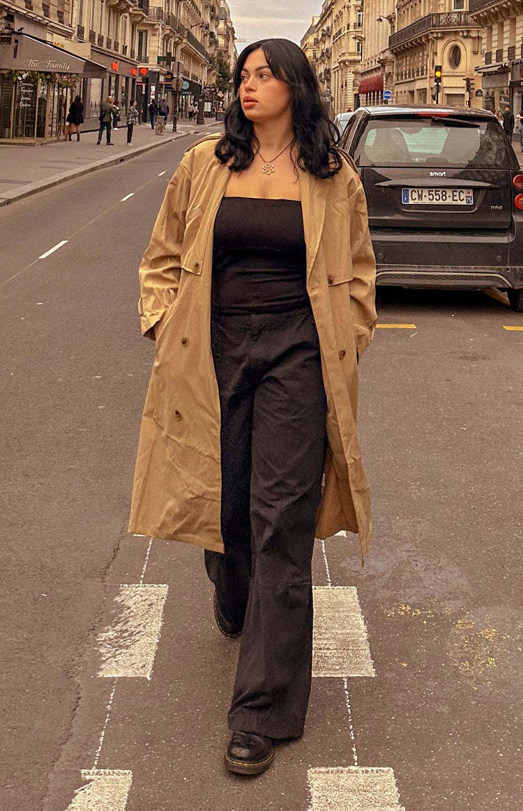 Millie Black Low Rise Cargo Trousers-Vavasi.All Rights Reserved.