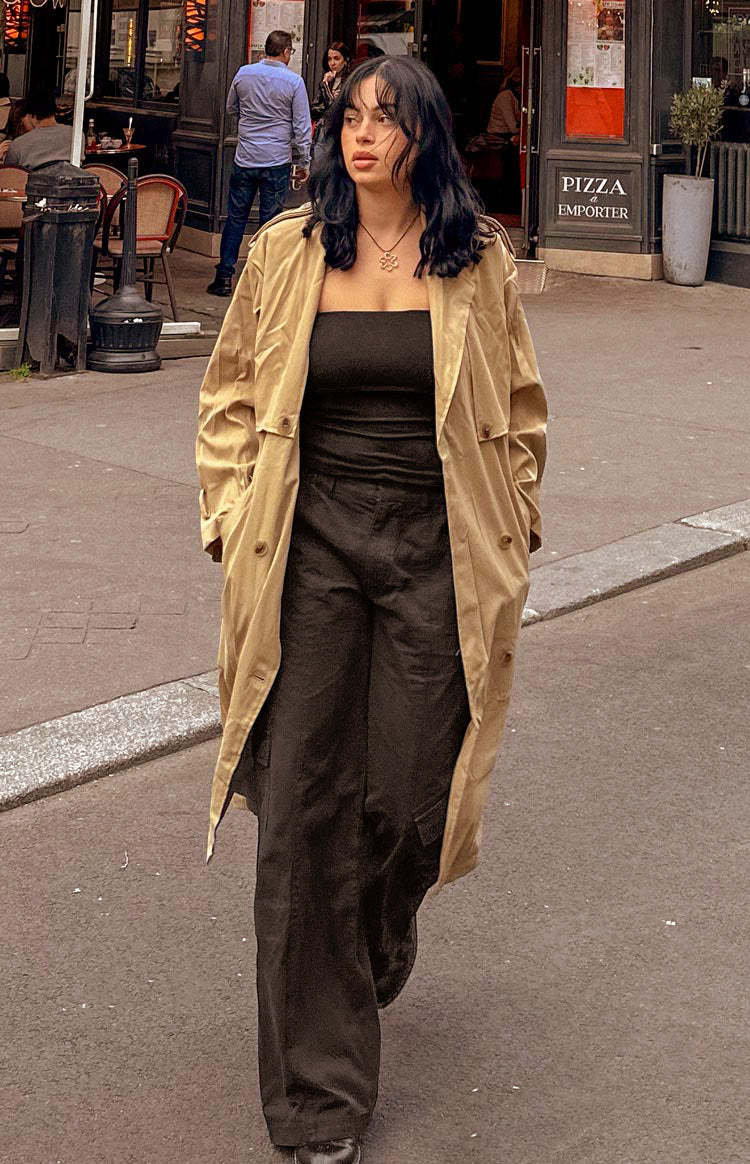 Millie Black Low Rise Cargo Trousers-Vavasi.All Rights Reserved.