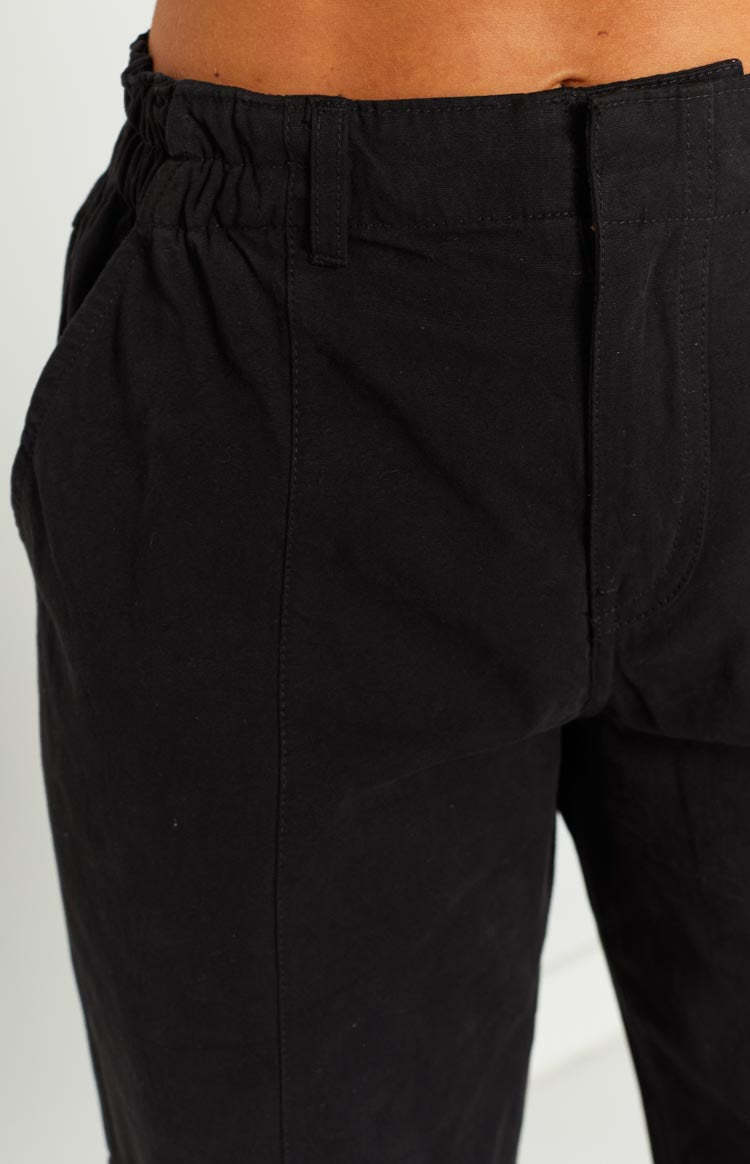 Millie Black Low Rise Cargo Trousers-Vavasi.All Rights Reserved.