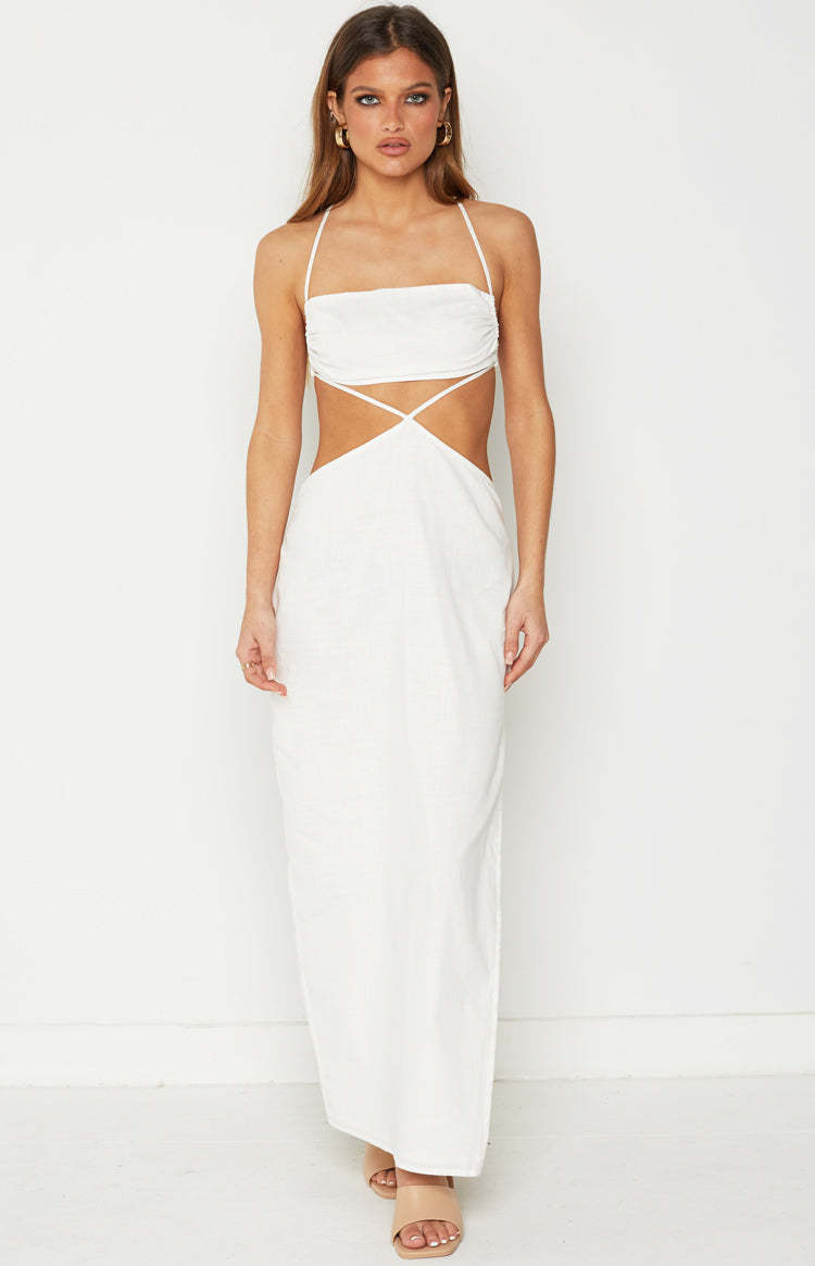Mimi White Midi Dress-Vavasi.All Rights Reserved.