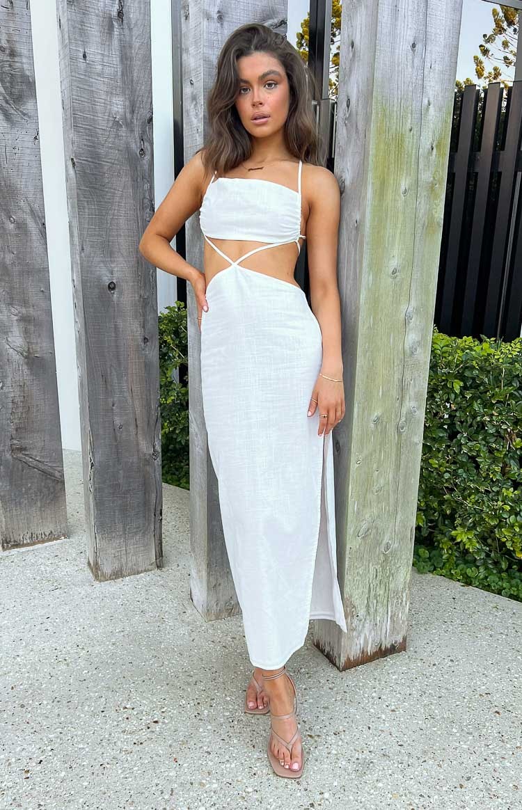 Mimi White Midi Dress-Vavasi.All Rights Reserved.