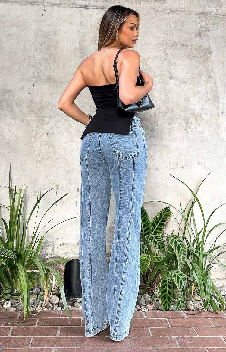 Monae Mid Wash Denim Jeans-Vavasi.All Rights Reserved.