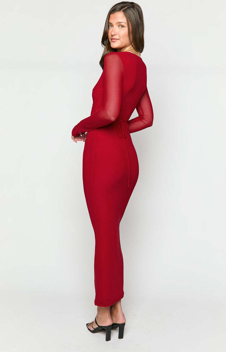 Monni Red Maxi Dress-Vavasi.All Rights Reserved.