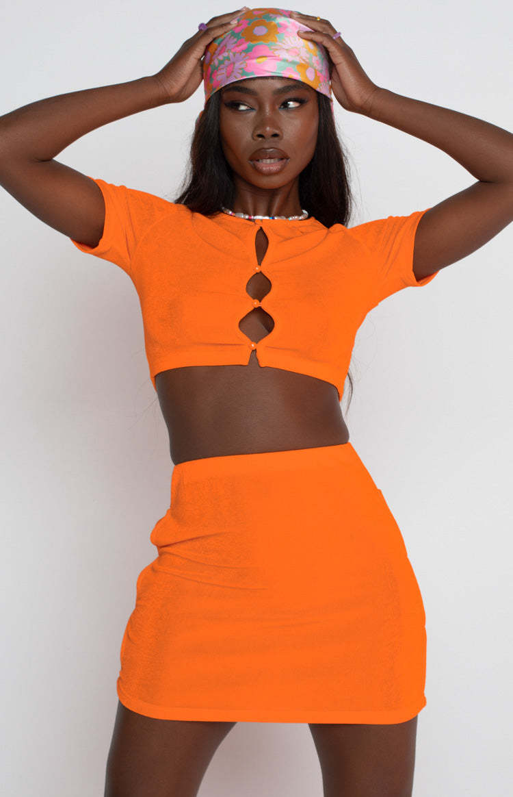 Moscow Mini Skirt Orange-Vavasi.All Rights Reserved.