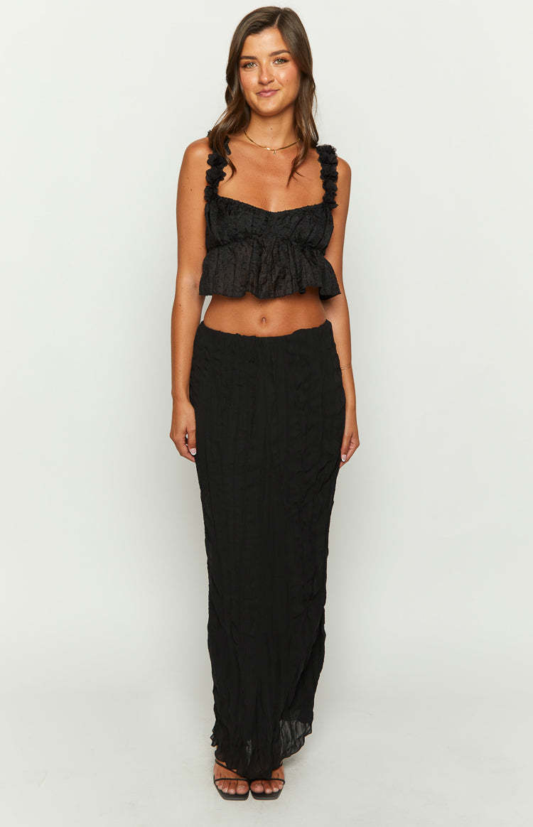 My Flower Black Top-Vavasi.All Rights Reserved.