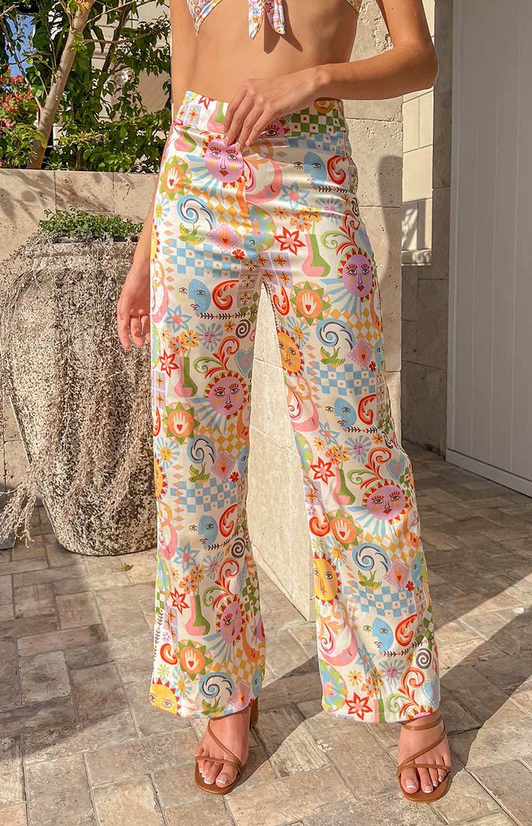 Mykonos Euro Summer Print Pants-Vavasi.All Rights Reserved.