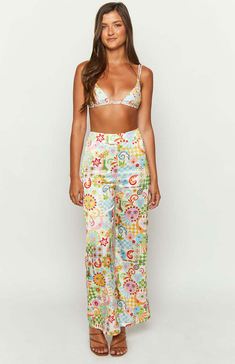 Mykonos Euro Summer Print Pants-Vavasi.All Rights Reserved.