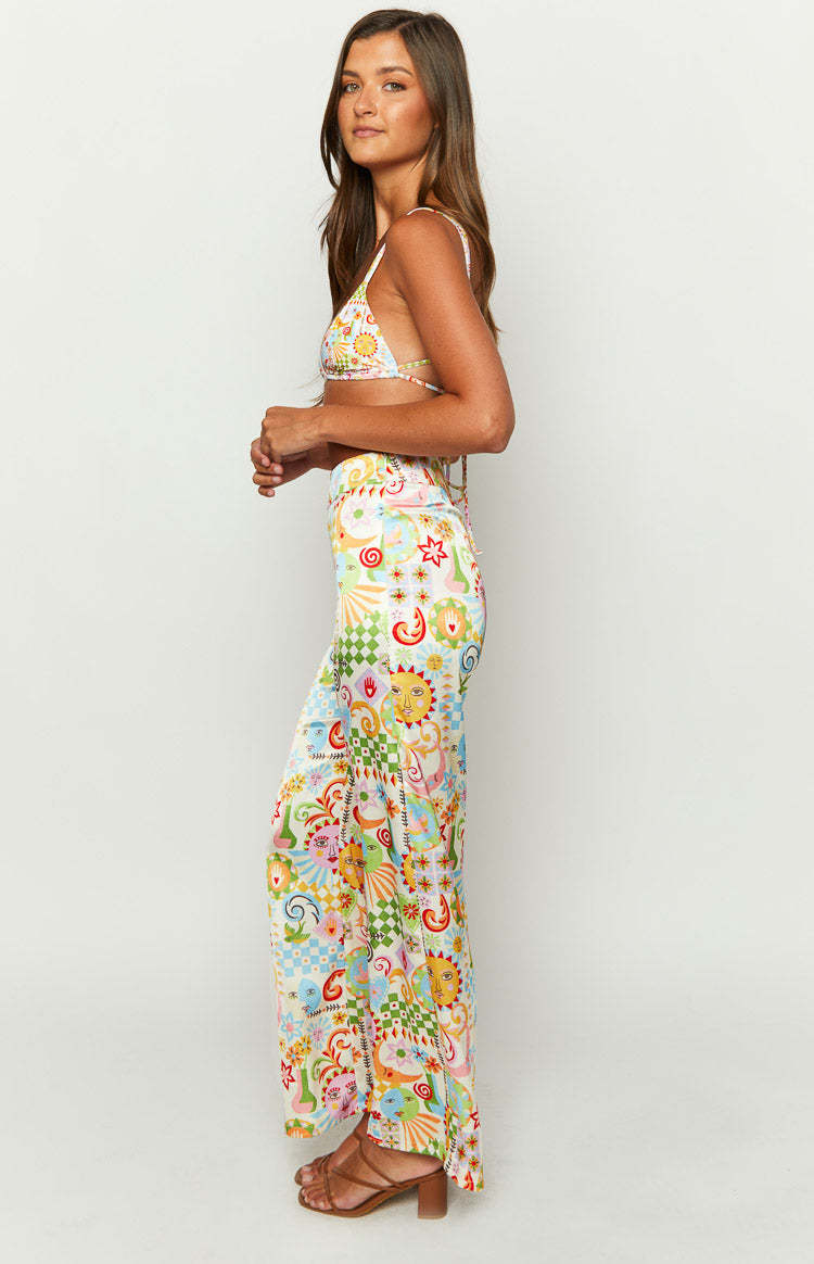 Mykonos Euro Summer Print Pants-Vavasi.All Rights Reserved.