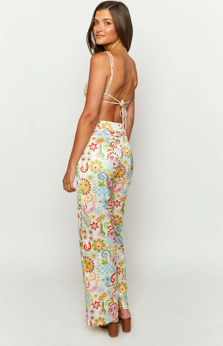 Mykonos Euro Summer Print Pants-Vavasi.All Rights Reserved.
