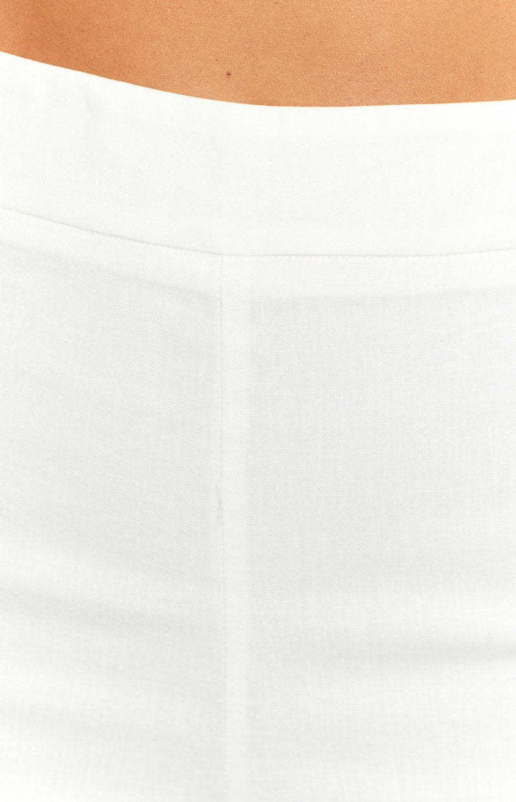Mykonos White Linen Blend Pants-Vavasi.All Rights Reserved.