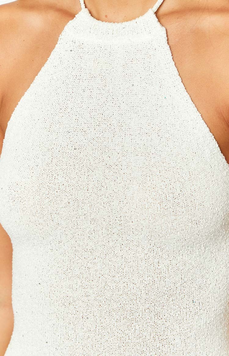 Myra White Knit Mini Dress-Vavasi.All Rights Reserved.