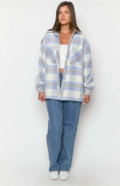 Neve Blue Check Jacket-Vavasi.All Rights Reserved.