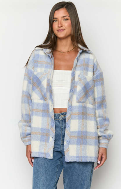 Neve Blue Check Jacket-Vavasi.All Rights Reserved.
