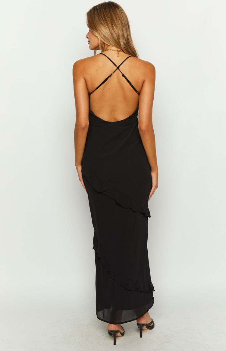 Naomi Black Chiffon Maxi Dress-Vavasi.All Rights Reserved.