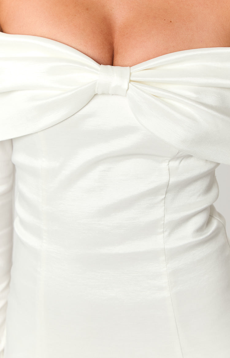 Natalie White Long Sleeve Mini Dress-Vavasi.All Rights Reserved.