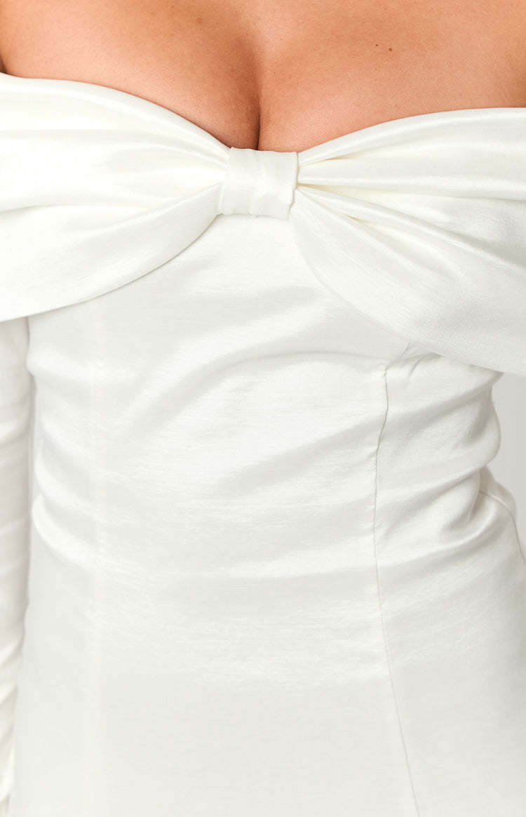 Natalie White Long Sleeve Mini Dress-Vavasi.All Rights Reserved.
